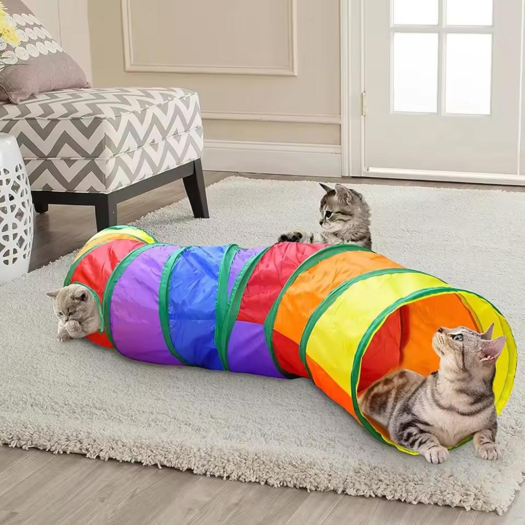 Katze Tunnelröhre Faltbares Katzenspielzeug Kätzchentraining Interaktives Spaßspielzeug Tunnel Langeweile für Welpe Kätzchen Haustierbedarf Katzenzubehör