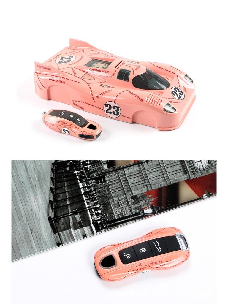 Suitable for Porsche Pink Pig Key Shell New Cayenne, Panamera, MACAN, 718 Car Key Shell & Pendant