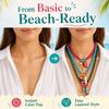 3pc Summer Layered Beaded Dopamine Necklace Set - Colorful Fish and Starfish Charms, Chunky Stack Layering Beach Style Multi-layer Resin Pendant