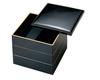 Wakaizumi Jubako Black with Gold Rim 3 Lacquerware, Box, Dimensions 6.5 Inches, Heavy-Duty, (Black Interior), Tiers, H-156-12A