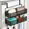 Étagère de rangement suspendue pour chambre à coucher Organisateur de porte avec crochets Construction robuste Conception de cintre en maille Facile à assembler Panier détachable à l'arrière