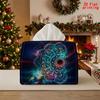 2D Flat 1pc, Tissue Box. Mandala Pattern Napkin Dispenser, Reusable, Daily Desktop Tissue Organizer, Suitable for Kitchen Living Room Bedroom Bathroom