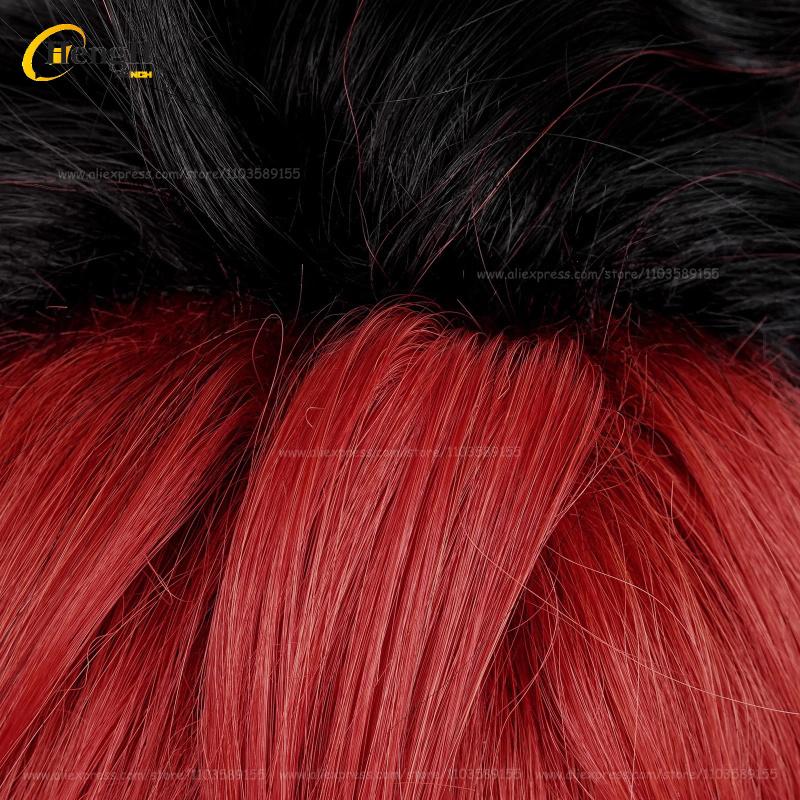 Disponibile Gioco Komano Manato Corto 32m Nero Rosso Colore Misto Cosplay Anime Parrucca Sintetica Resistente al Calore Feste di Halloween Parrucche