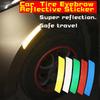 Car Tyre Eyebrow Stickers Universal Safety Warning Mark Reflective Tape Auto Exterior Motorcycle Bike Helmet