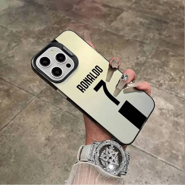 Fortschrittliche Farbige Sier IMD Laser Fußball Superstar Nummer 7 Trikot PC Handyhülle Für Iphone 11 12 13 14 15 Plus/pro/pro Max