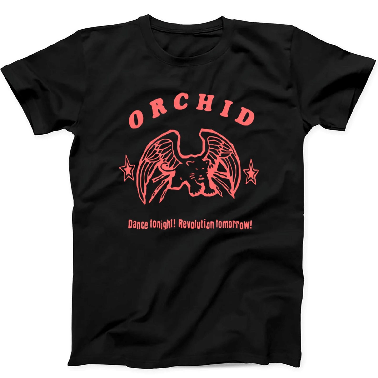 Orchid Dance Tonight Revolution Tomorrow Music Gift Tee Black T Shirt B545 L