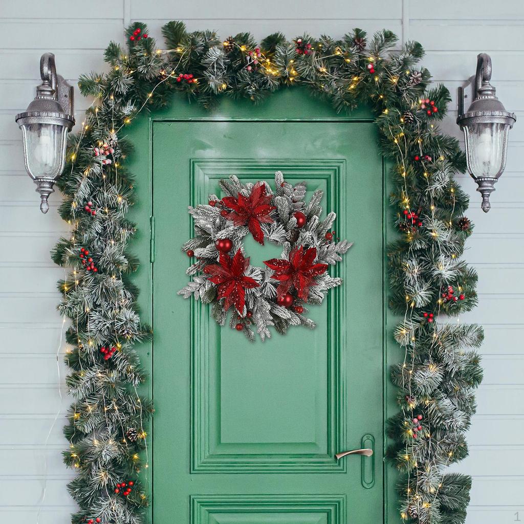 Christmas Wreath Door Garland Reusable Pinecone Hanging Xmas Decoration for Front