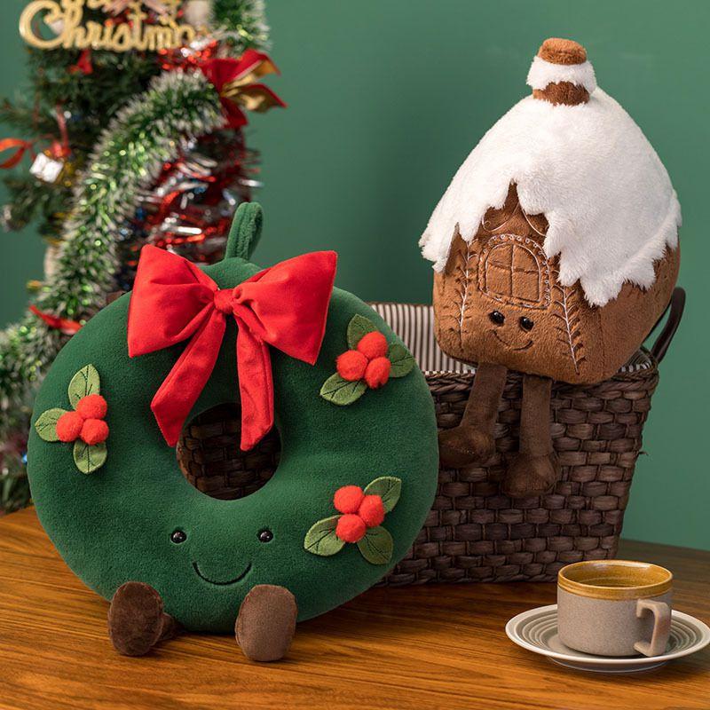 Adorable Christmas Gingerbread Man Plush Toy Pillow Doll Ornament