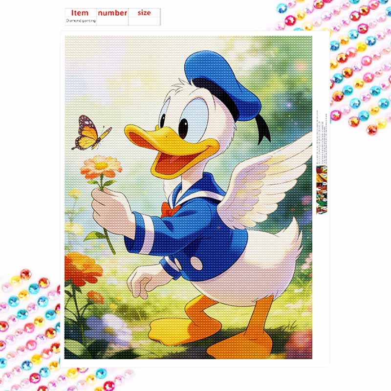 Disney Donald Duck Flower Butterfly Diamond Paint Painting Art Kit Handmade DIY5D Home Decor Gift