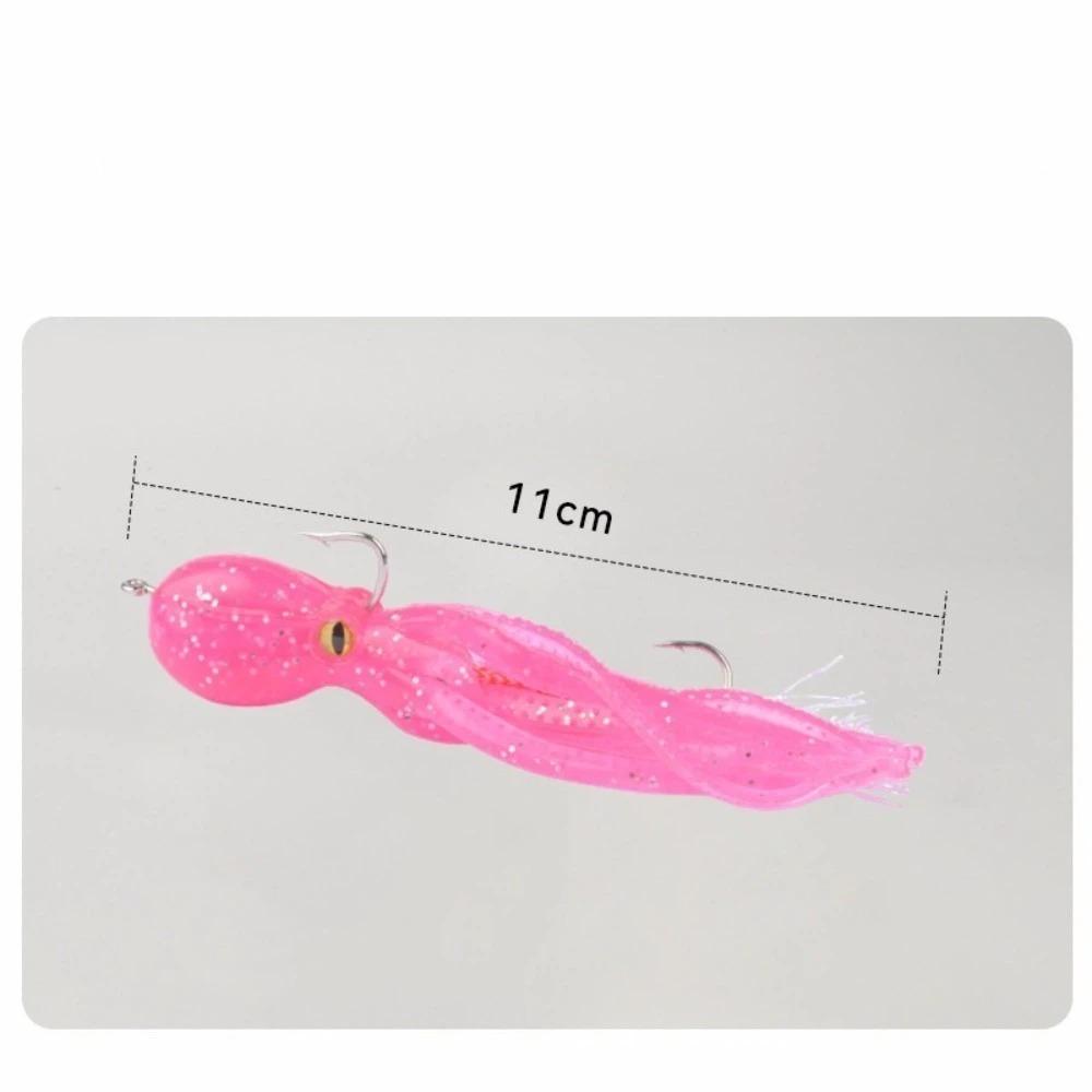 

2pcs Built-in Counterweight Fishing Lure 11cm Length Long Tail Artificial Bait 22g Weight Silicone Material Squid Skirts