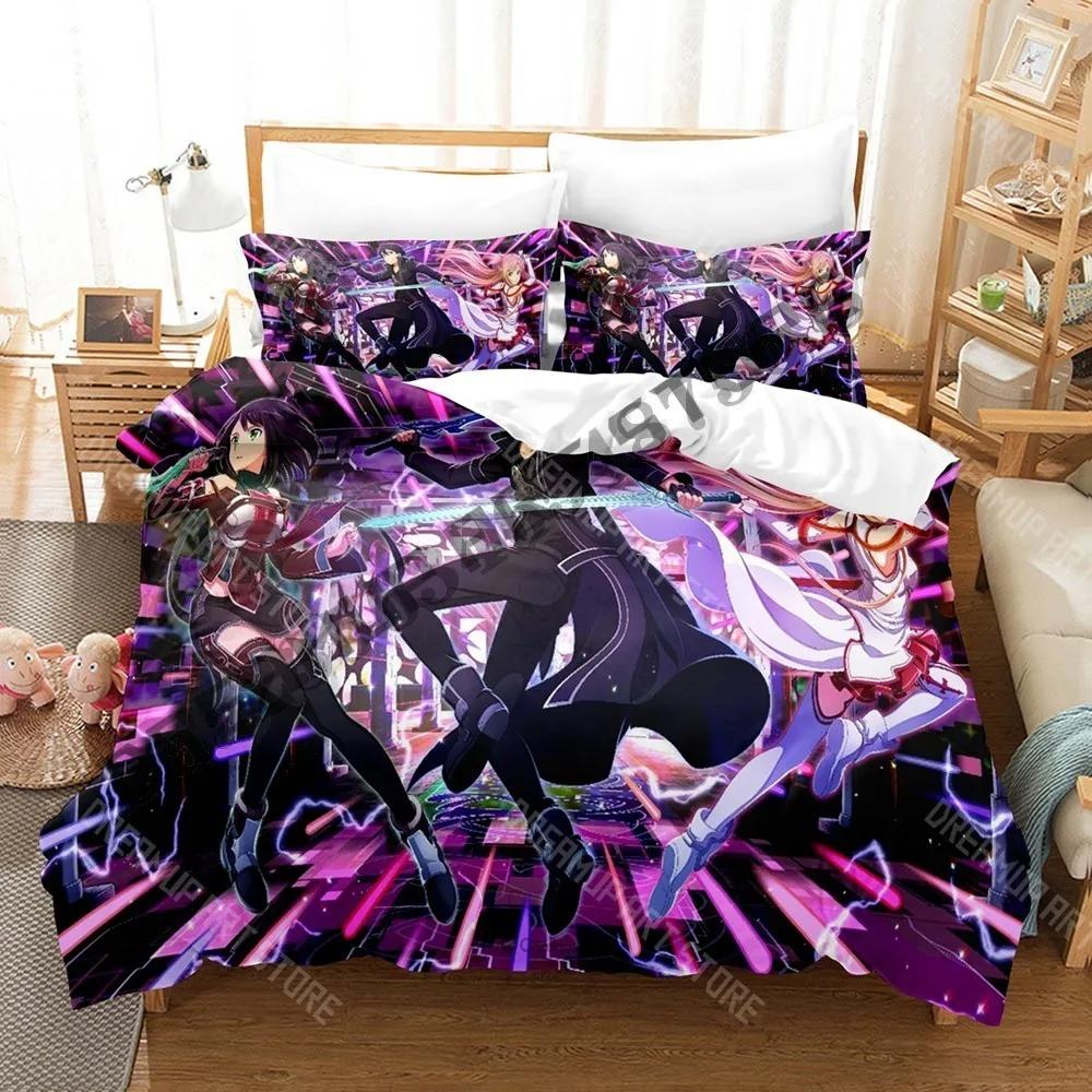 3D Print Sword Art Online Game SAO Bedding Set Single Twin Full Queen King Size Bed Set Adult Kid Bedroom Duvetcover Sets A