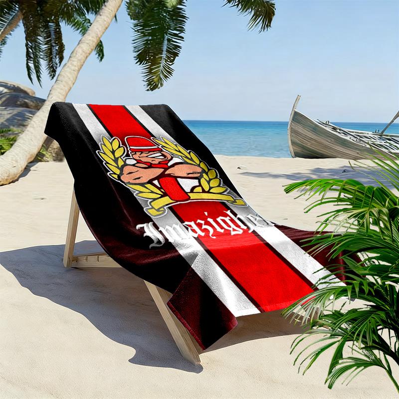 Ultras imazighen Print Strandtuch, Großes Weiches Schnelltrocknendes Handtuch für Strand Camping Schwimmen