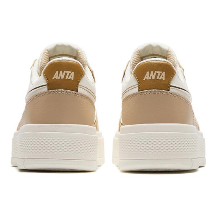 Anta Life Collection Abrasion Resistant Breathable Low top Skateboard Shoes Women's Beige Brown 122428015-3