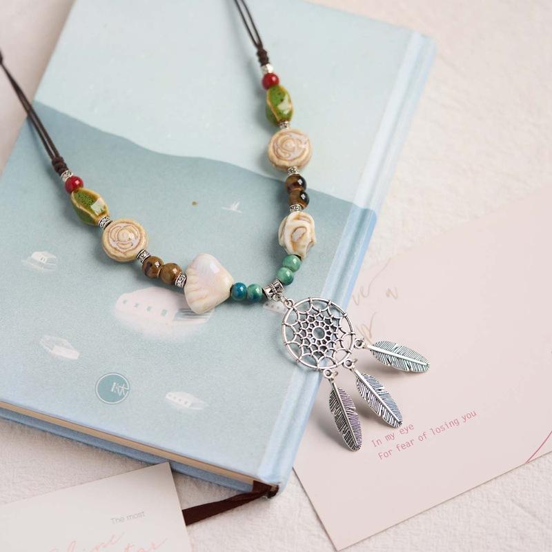 Merchandise Elements Ceramic Necklace Literary Butterfly National Style Literary Accessories Items
