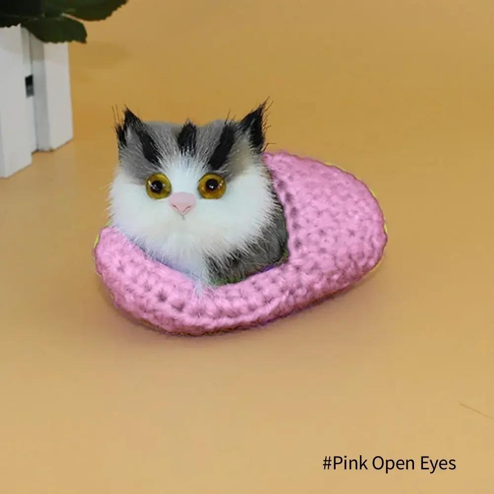 Stuffed Toys Lovely Simulation Animal Doll Plush Sleeping Cats Toy With Sound Kids Toy Decoration Birthday Gift For Children