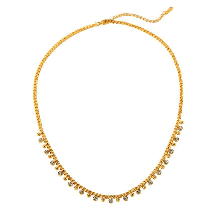 Elegant Titanium Steel Rhinestone Clavicle Chain - Light, Durable, and Stylish Jewelry