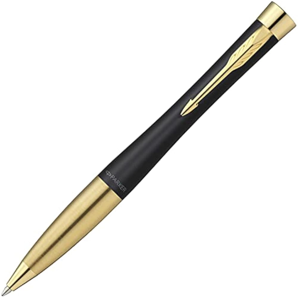 PARKER S0735820 Parker Ballpoint Pen, Urban Matte Black, GT, Medium, Permanent Imported, In a Gif...