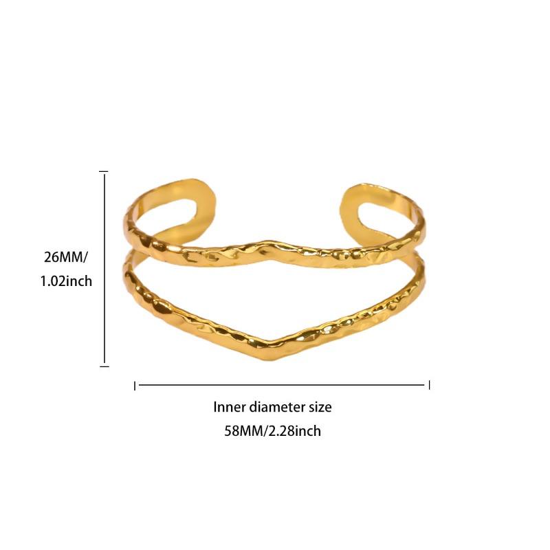 Bracelet jewelry stainless steel hollow line geometric bracelet women wide edge fashion personality exaggerated jewelry