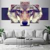 Canvas Painting Wolf Live animal Wall Art Pictures 5 Pieces Modular Wallpapers Poster Print for living room Home Decor