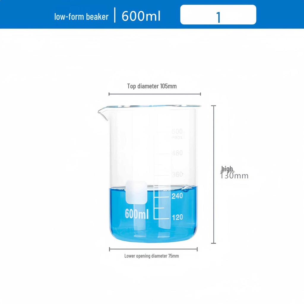 Pahar de laborator gradat din sticlă borosilicată de înaltă calitate, rezistent la căldură, disponibil în mărimi de 5/50/100/250/1000/2000ml