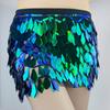 Holographic Sequin Sequin Mini Skirt Lace-Up Design Performance Costume Skirt  Dance Performance