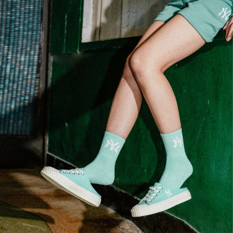 MLB Playball Mule Slip-On Non-Slip Durable Low-Top Canvas Shoes Unisex sneakers Green 32SHS1111-50T
