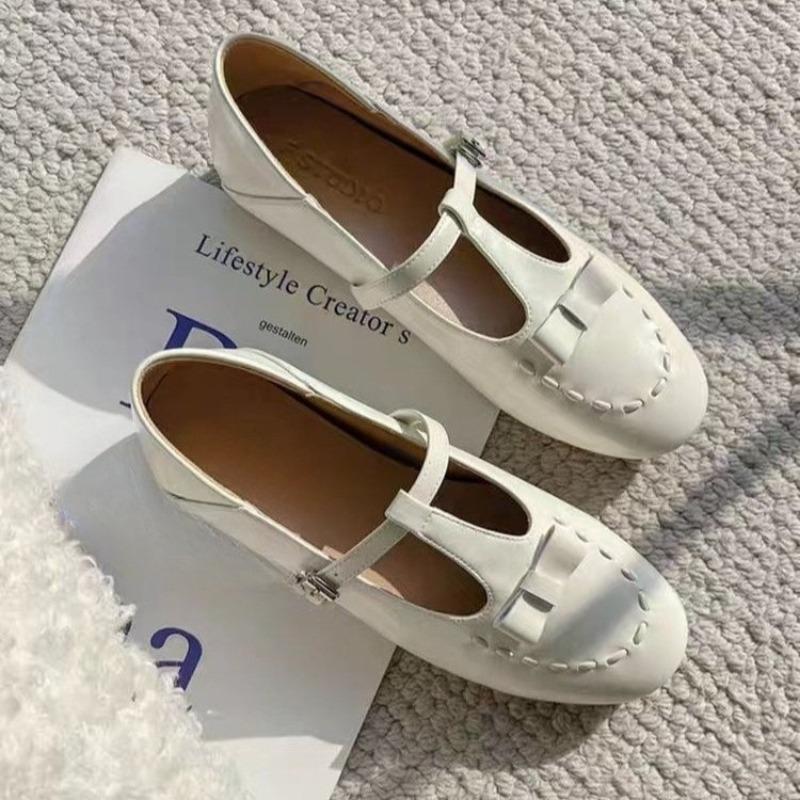 New French Roped Mary Jane Shoes 2025 Summer White Summer Women's Shoes Breathable Versatile Flats