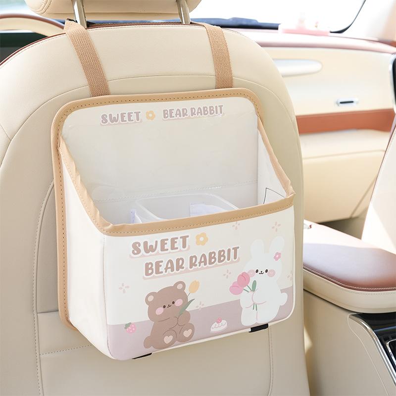 Car seat back storage bag capybara car built-in bag cartoon practical multi-functional car storage bag
