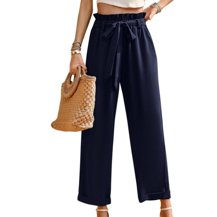Women Summer Commuting Loose Fitting Solid Color Pants Temperament Style