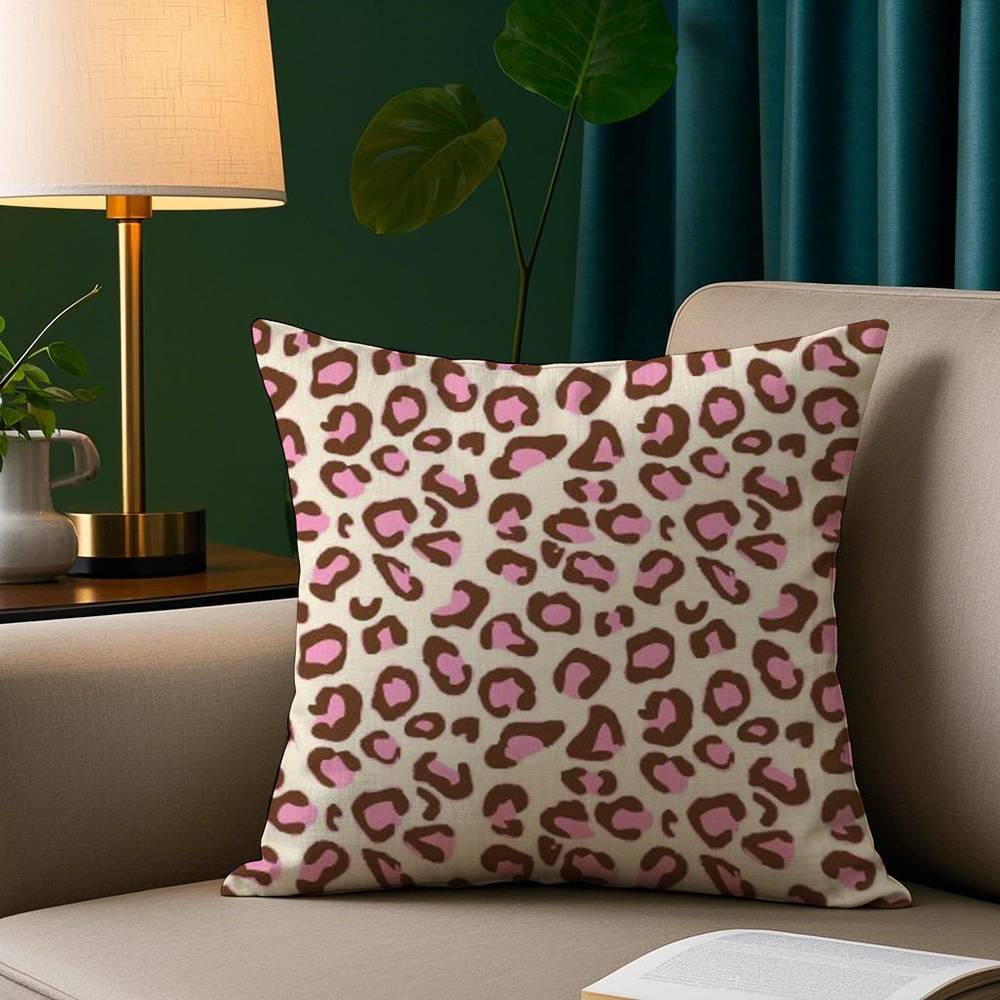Yk Fashion Leopard Print Pillow Case Short Plush Print Cushion Cover Square Throw Pillow Covers Sofa Home Decor