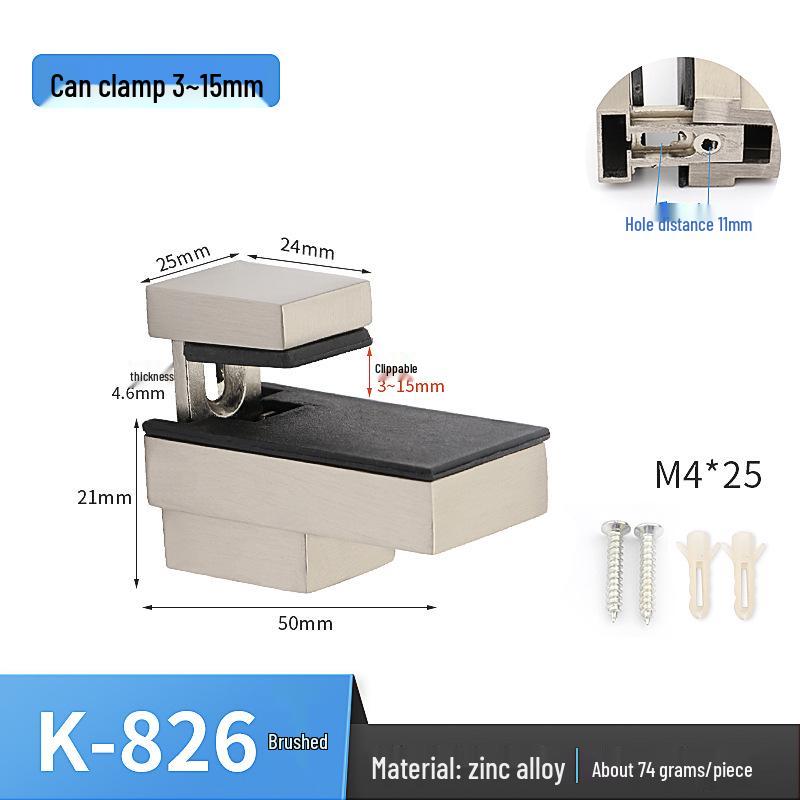 Adjustable Zinc Alloy Glass and Wood Shelf Clamp Bracket