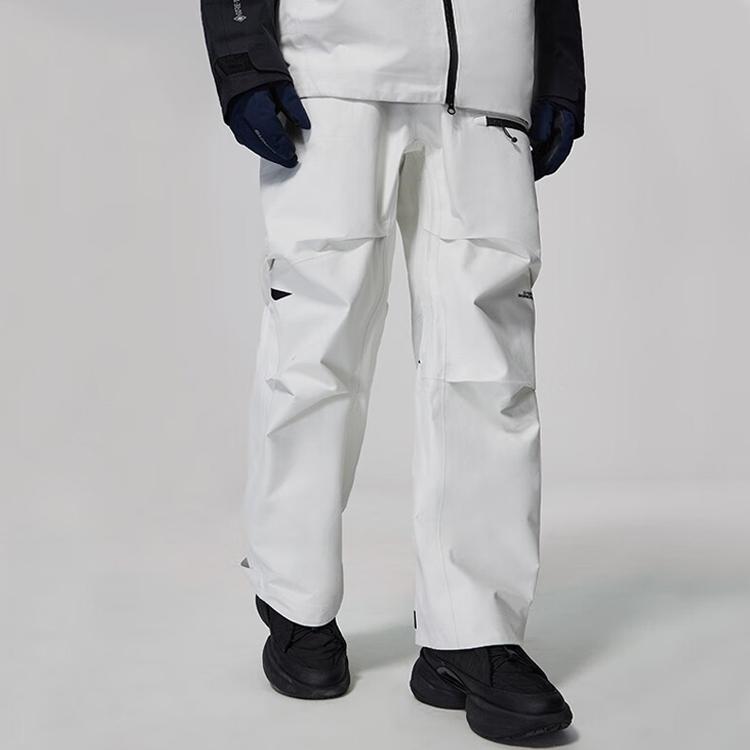 Li Ning Ski Series Color Block Pattern Printed Mid Waist Straight Casual Pants Unisex Pants Off-White AHXS003-2