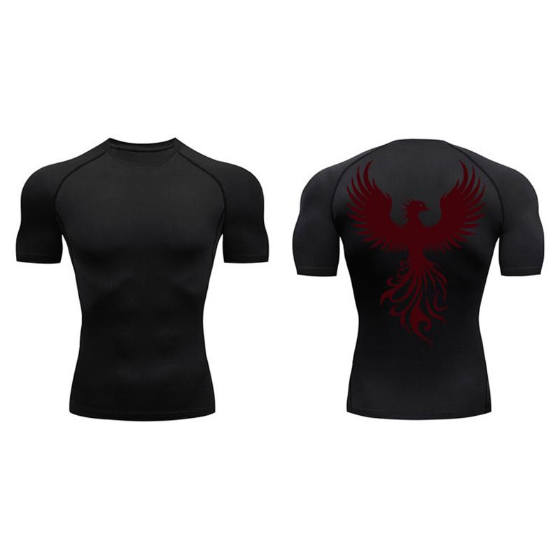 Graphic Athletic Quick Dry Compression Shirt for Men Gym Workout Running Tshirts Tees Tops Undershirt Baselayers Activewear