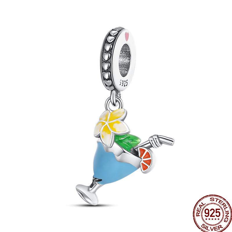 Copper Dessert Afternoon Tea Series Pink Zircon Sweets Playground Series Suitable Fit Pan Original Bracelet Diy