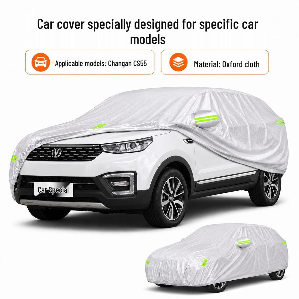 Changan CS55 Car Cover: Sun-Proof, Waterproof, Heat-Insulating, All-Season Oxford Cloth
