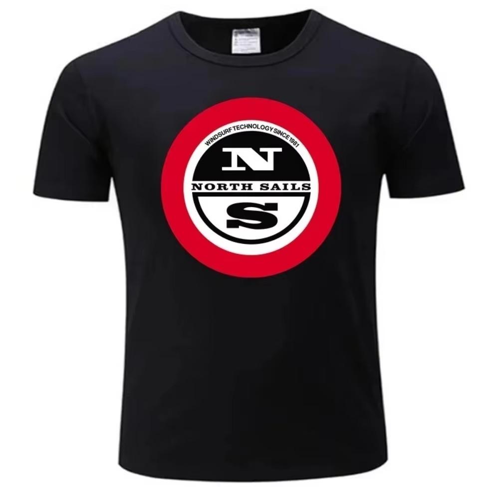 2024 North Sails Uomo Donna Maglietta Estiva Cotone T-shirt Oversize Manica Corta Nera T-shirt Stampa Brand Top Abbigliamento Homme