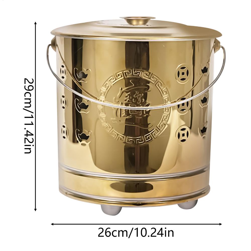 Burn Can for Paper Paper Burner Portable Stainless Cage with Lid Fire Hook And Liner Safe for Patio Garden Balcony Deck Beach