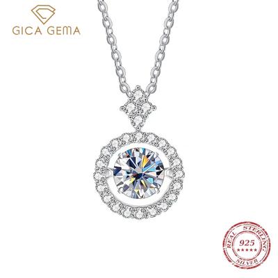 S925 Sterling Silber Moissanite 1 Karat Schlüsselbein Kette Klassische Hohl-out Vier Klauen Sechs Klauen Smart Moissanite Halskette