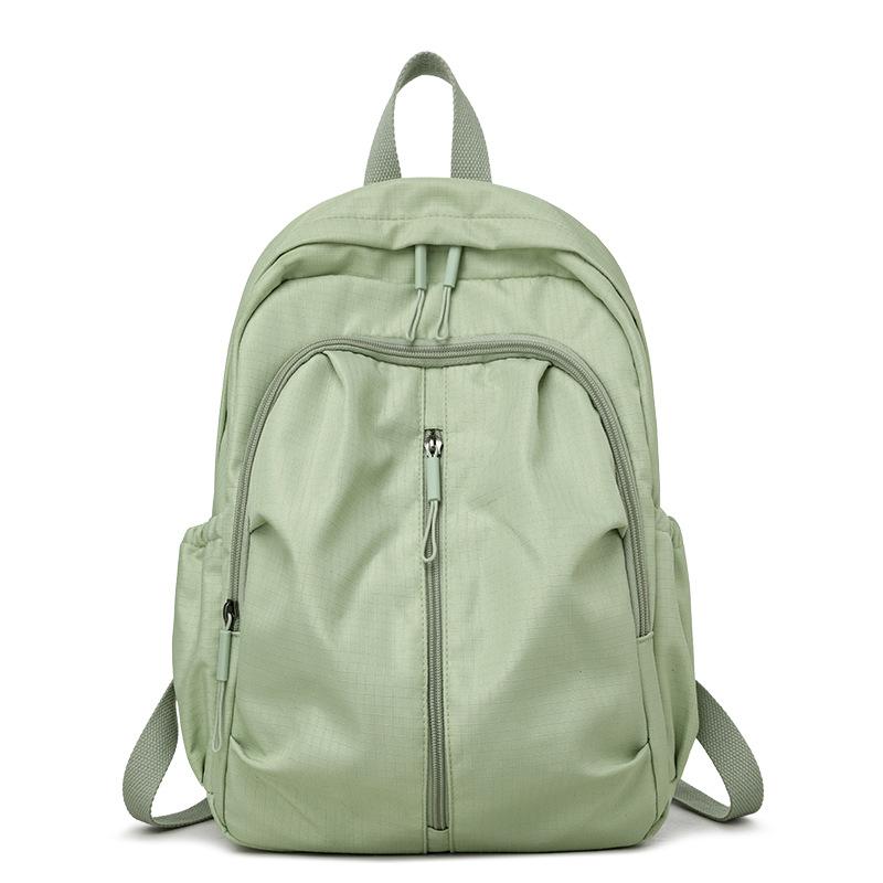 Solid Color Travel Backpack Water-Repellent Large Capacity Schoolbag for Middle School Students