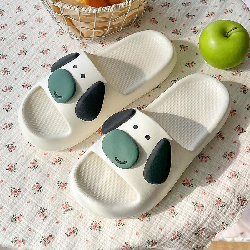 Fashion Women Cute Cloud Sandals 2025 Summer New Cute Cartoon Eared Dog Flip Flops Female Flat Casual Comfortable Room Home Beach Slides