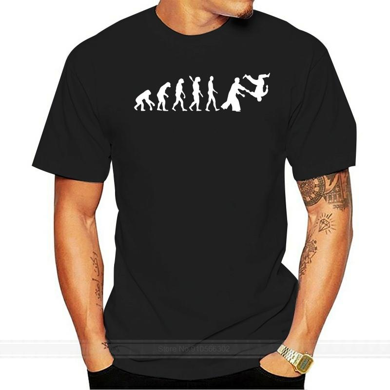 

Men Evolution Aikido T-Shirt Karate Martial Taekwondo Cool Tops Crewneck Short Sleeve Clothes Cotton Tees Gift Idea T Shirt 5XL різнокольоровий