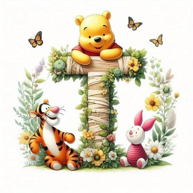 Full Drill Diamond Mosaic Winnie Pooh DIY Cartoon Painting Piglet Cross Stitch Tigger 26 Letters Embroidery Home Decor