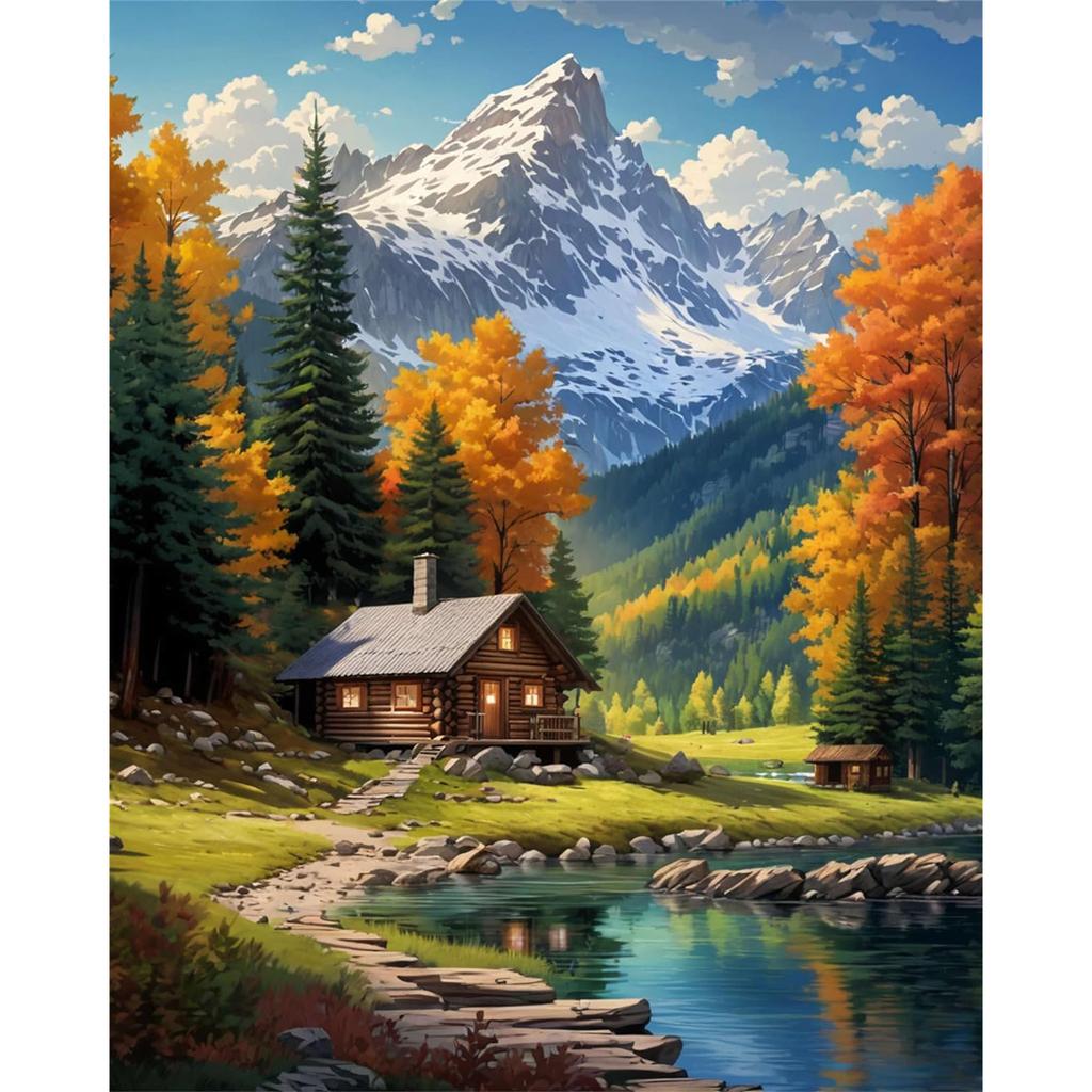 DIY 5D Diamond Painting Landscape Lakeview Full Round Embroidery Kit Starry Sky Modern Friend Gift Home Decor