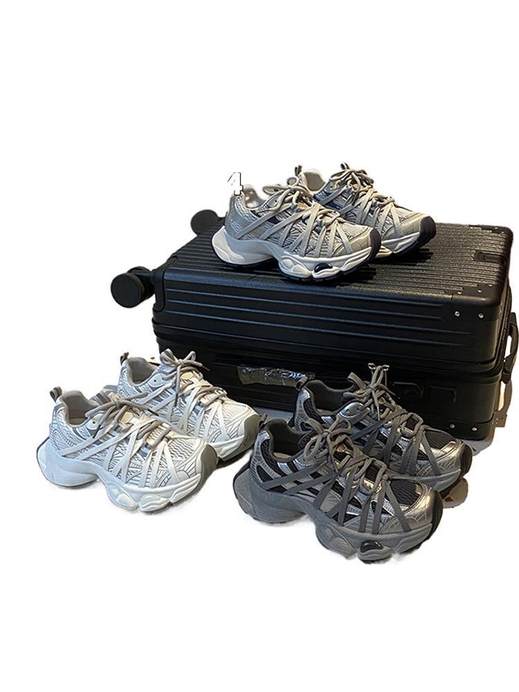 Trend 2025 Grube Podeszwy Paryskie Buty Dad: Oddychające Siatkowe Codzienne Buty do Biegania dla Par - Damskie Styl Letni/Jesienny