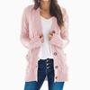 Maglione a maniche lunghe con trecce Maglione lavorato a maglia Donna Bottoni Cardigan Maglione Abbigliamento Cardigan larghi Giacca invernale Top maglione 22840