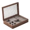 Portable Jewelry Storage Box Sturdy Wood Organizers with Soft Lining Accessory for Home Organization and Travel Use