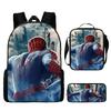 Quick Hair Spider-Man Spider-Man Backpack Three-Piece Set Elementary School Student Cartoon Schoolbag Backpack