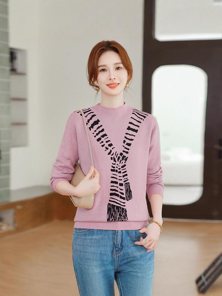 Korean Style Retro Wool Slim Fit Sweater for Women - Autumn/Winter Versatile Base Layer
