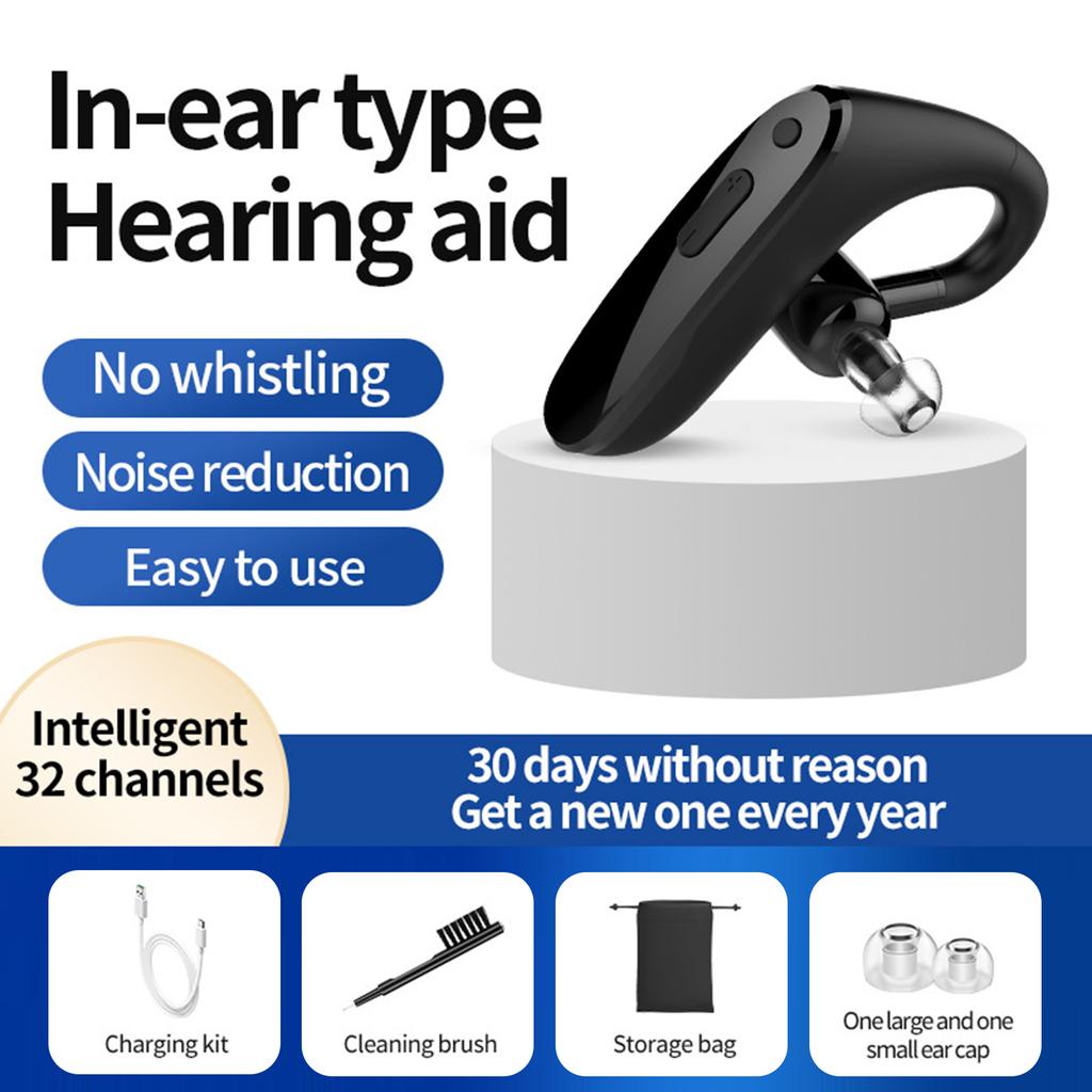 Smart Ear-Hook Rechargeable Bluetooth Hearing Booster Earphone Noise Reduction Sound Amplifier Listening Device For Elderly Gift