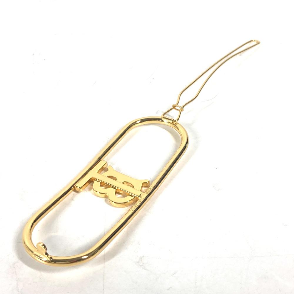 BURBERRY TB logo hair accessories hair pin Barrette Metal Gold Unused